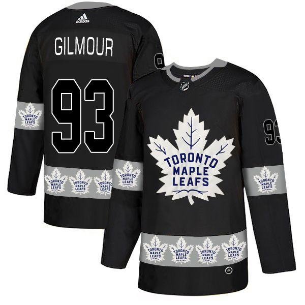 Men Toronto Maple Leafs #93 Gilmour Black Adidas Fashion NHL Jersey->toronto maple leafs->NHL Jersey